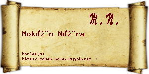 Mokán Nóra névjegykártya
